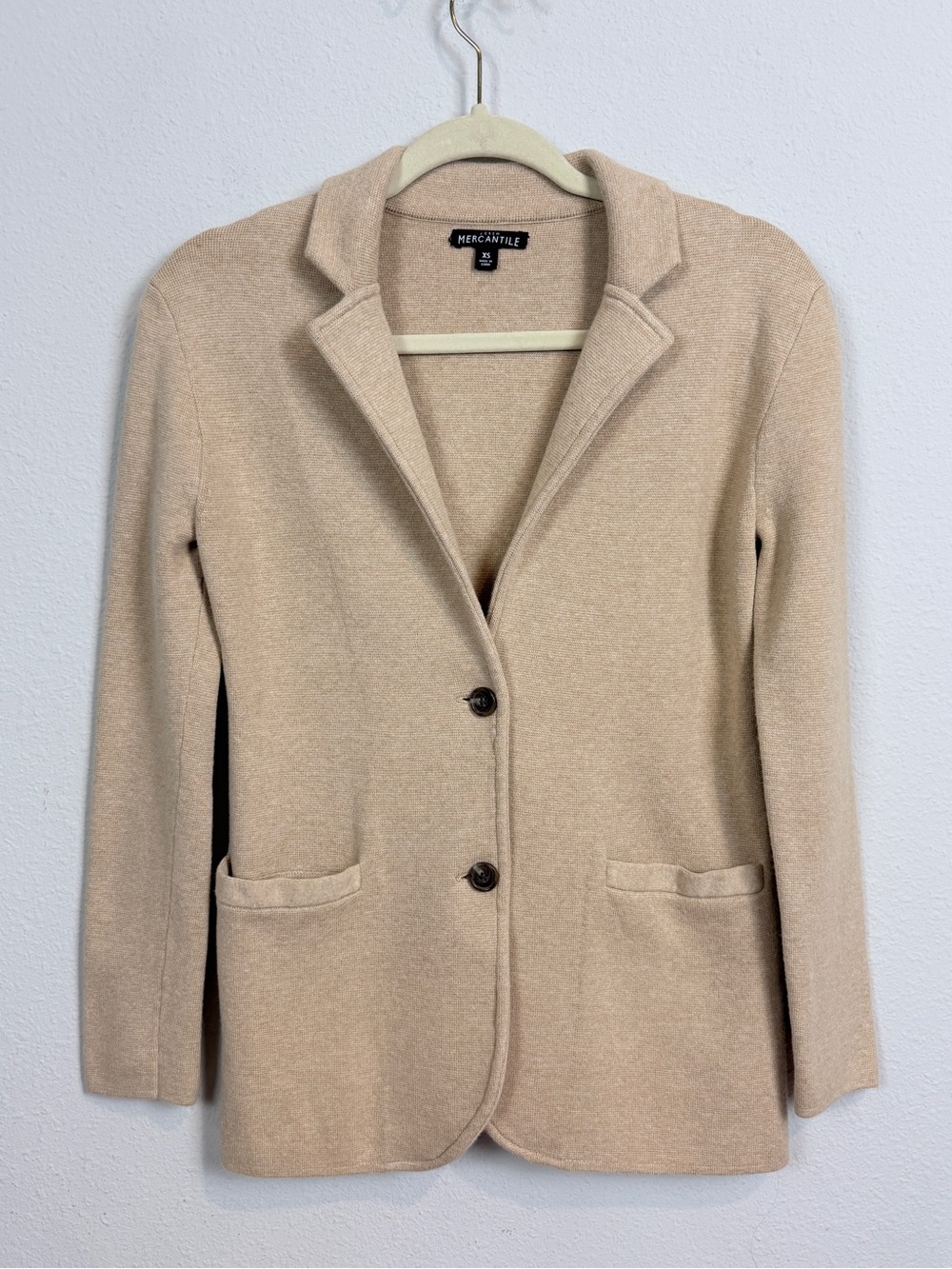 J. Crew Mercantile Beige Knit Sweater Blazer Jacket XS